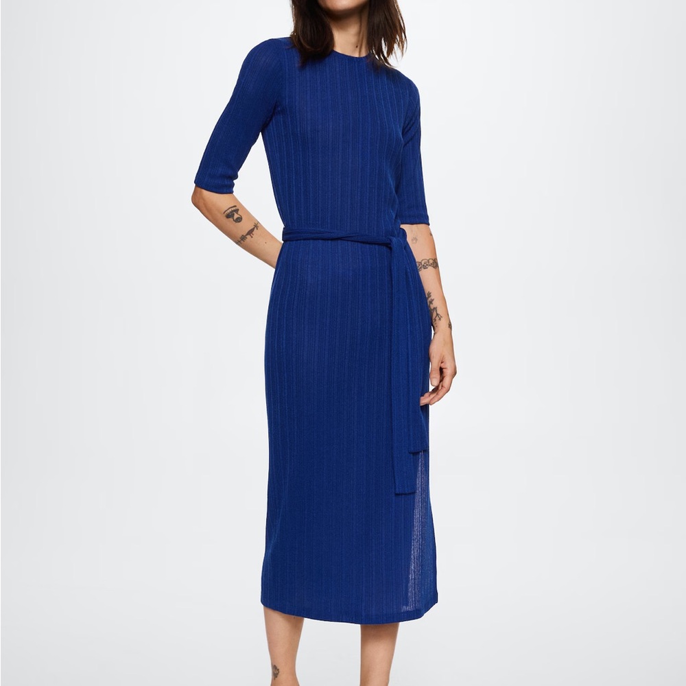 Blue Midi Dress by Mango Size 2